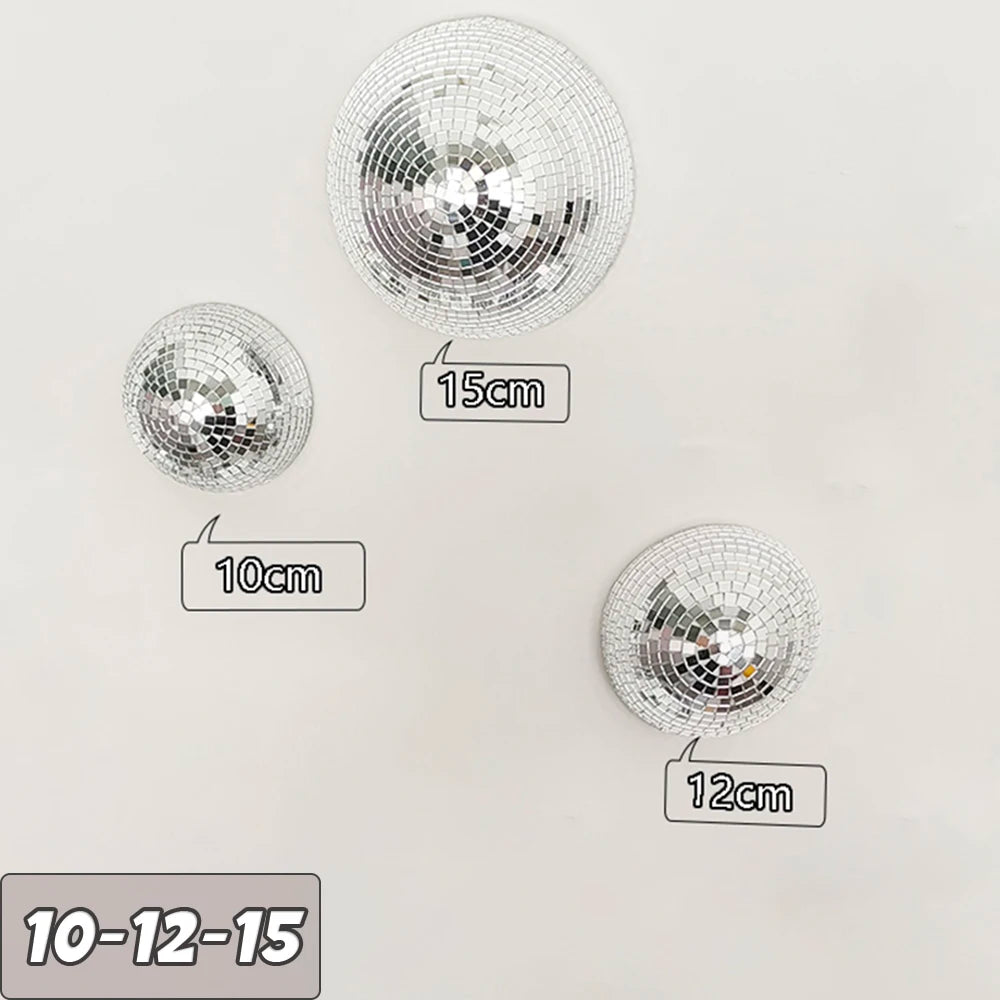 Wall Disco Ball Mirrored Designs Metallic Home Decor Mirror Ball Decoration For Wedding Disco Ball Semicircle Home Wall Art