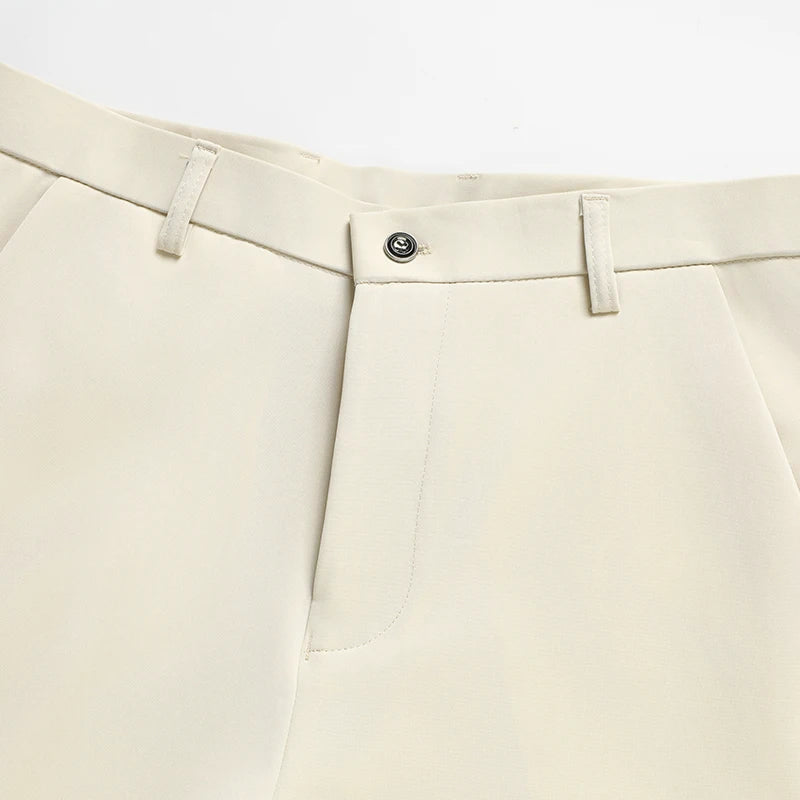 29-42 Men's Summer Pants Thin Straight Stretch Casual Pants with No Trace No Ironing Fabric Silky and Cool Feeling