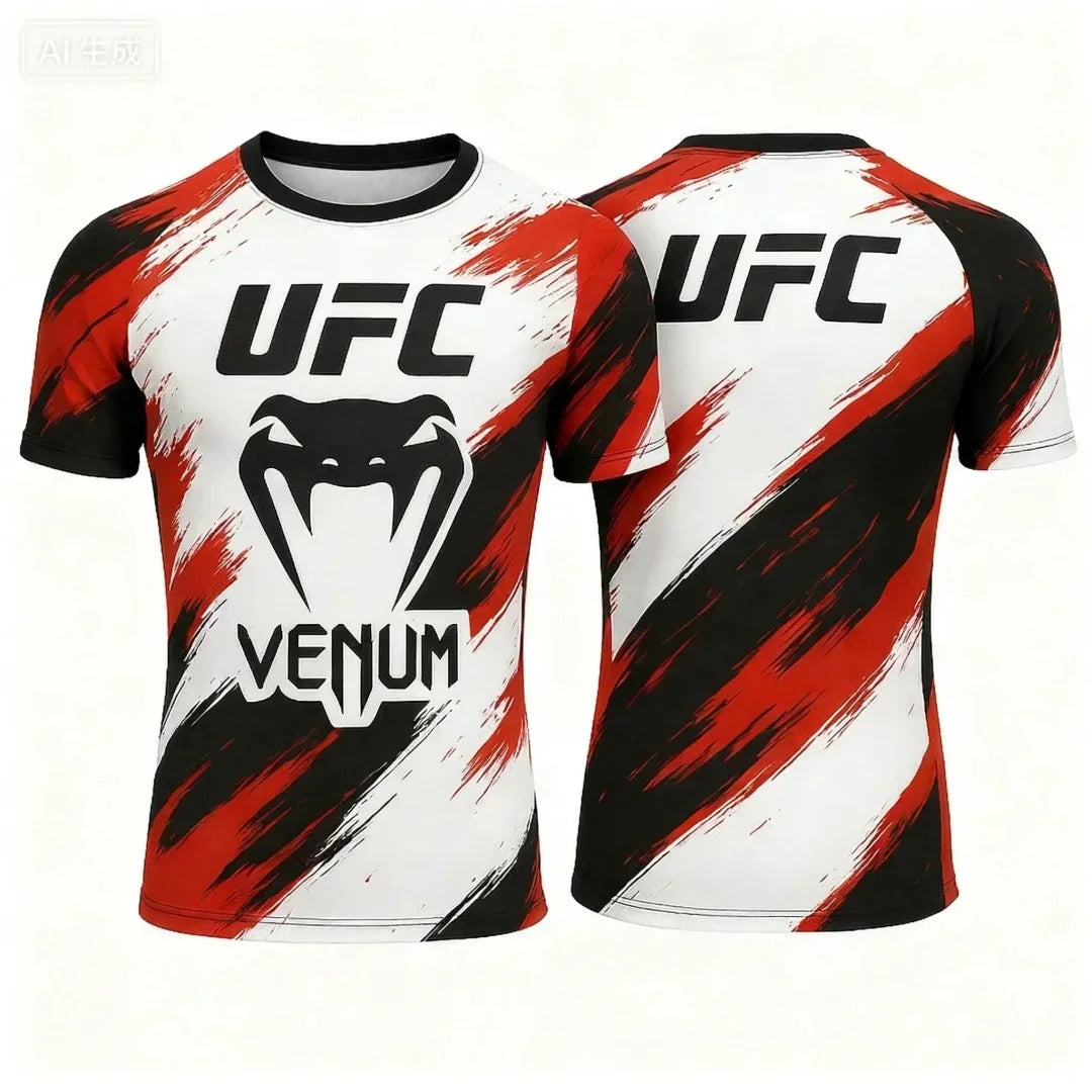 Hot Summer Selling UFC Boxing Fighting Competition Men's T-shirt Fashion Quick Drying Casual Breathable O-neck Short Sleeve Tops