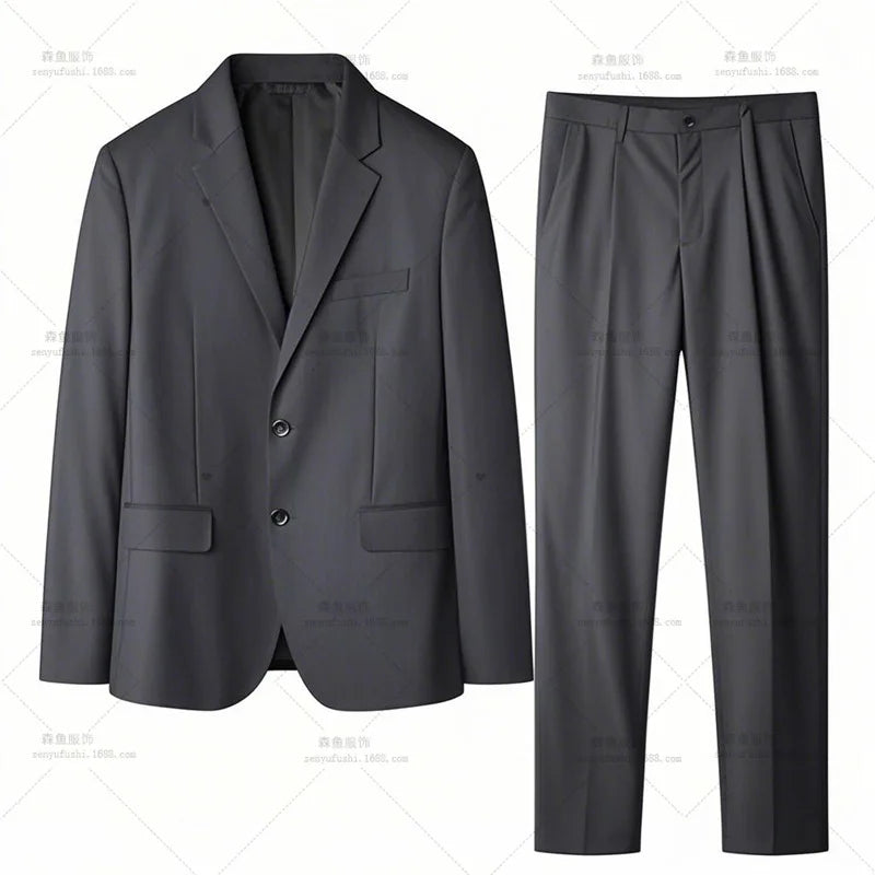 High-quality Men's Fashionable Spring-autumn Formal Dress, Best Man Suit, Suit Set for Men, Two-piece Set for Work
