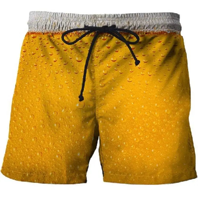 Beer Graphic Shorts Pants Casual Men 3D Printed Beach Shorts Summer Surf Swim Trunks Hawaii Vacation Swimsuit Ice Shorts