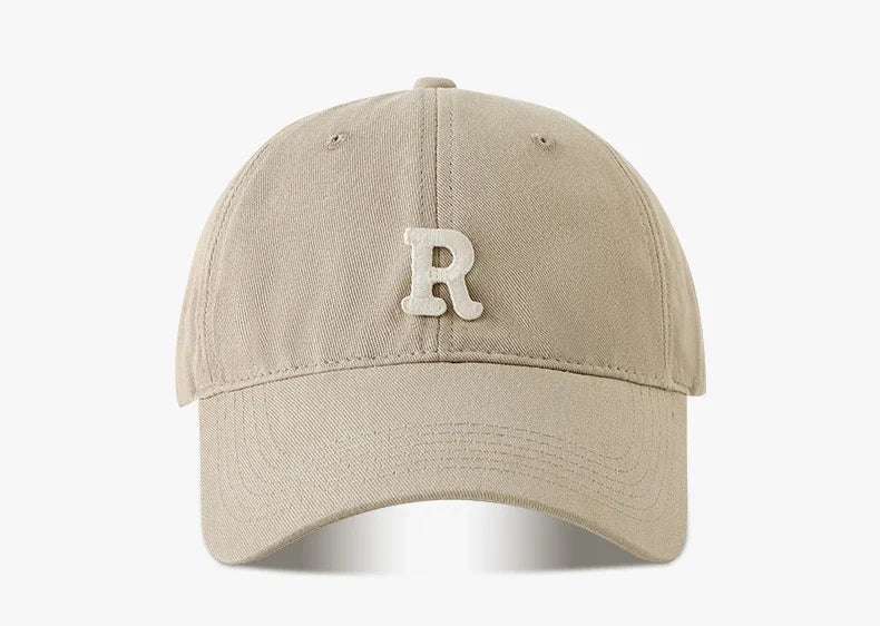2025 Large Head Circumference Baseball Cap Men's /Women's Dome Hat Soft Top Cap 60/65cm Sun Protection  Letter R Hat Adult Caps
