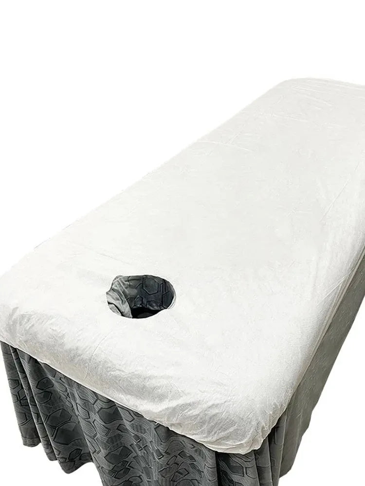 10pcs Disposable Bed Cover For Beauty Salon Open Hole Spa Massage Soft Bed Sheets Non-woven Fabric Breathable Elastic Bedspread