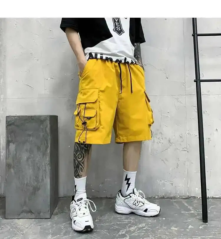 HKSH Summer Men's Workwear Shorts Trendy Brand Ins High Street Loose Outerwear Knee-length Pants Trendy Straight Pockets HK0673