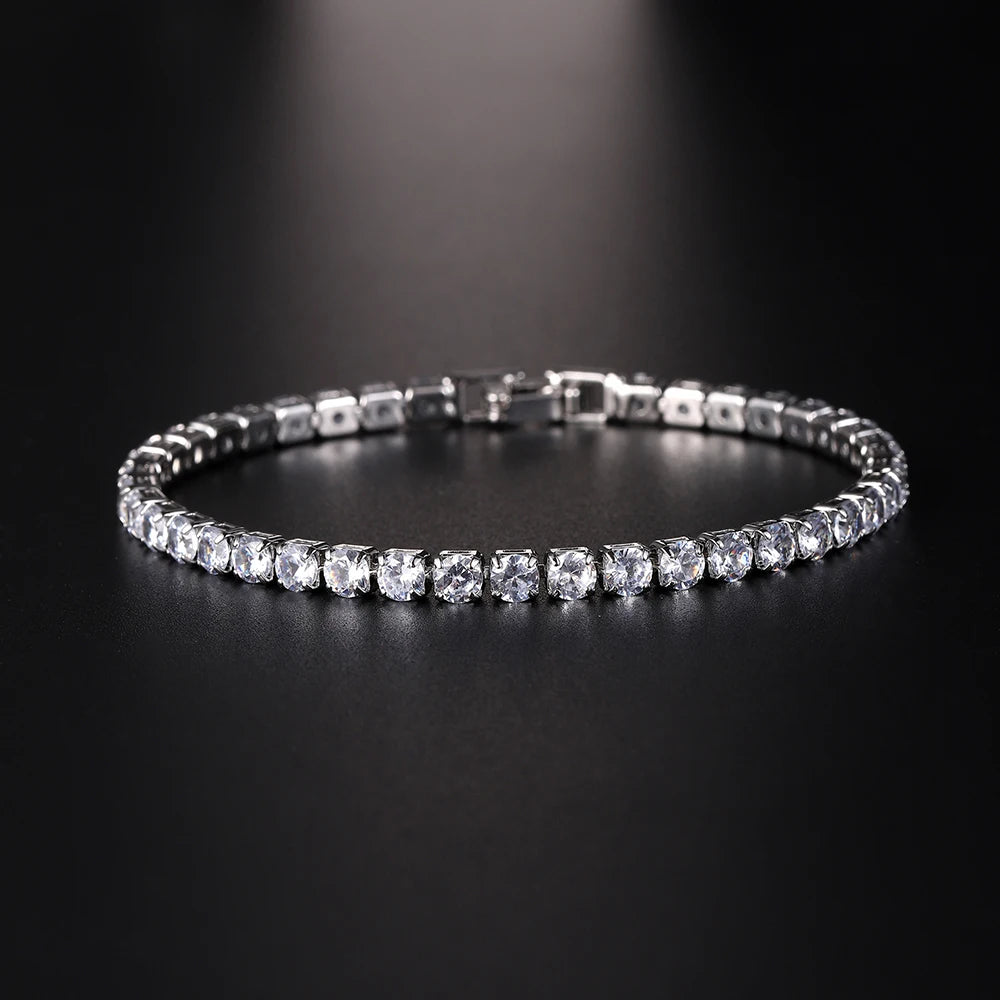 4mm Micro-inlaid Zircon Tennis Bracelet for Women 2025 New Men Bracelet Homme Jewelry Accessories Wholesale