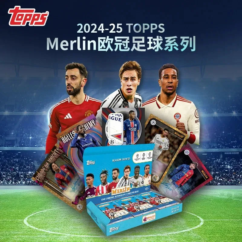 New 2024-25 Genuine Topps Merlin UEFA Club Competitions Merlin UCC Football Card Star Card Collectible Cards Toy Holiday Gift