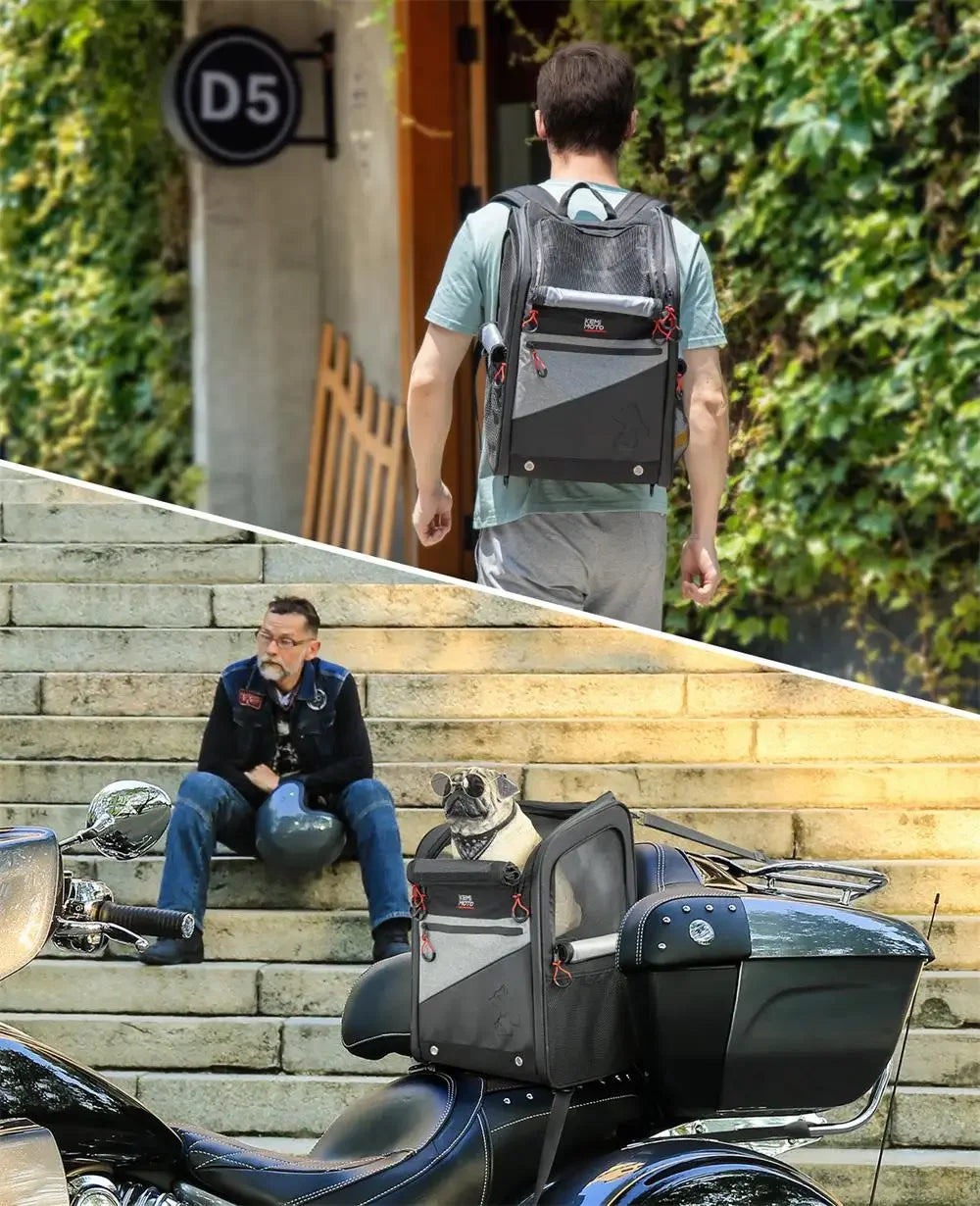 Motorcycle Pet Travel Bag Dog Cat Carrier Bag Portable 20lbs Folding Dog Carrier Backpack for Touring Street Glide Road King Bag