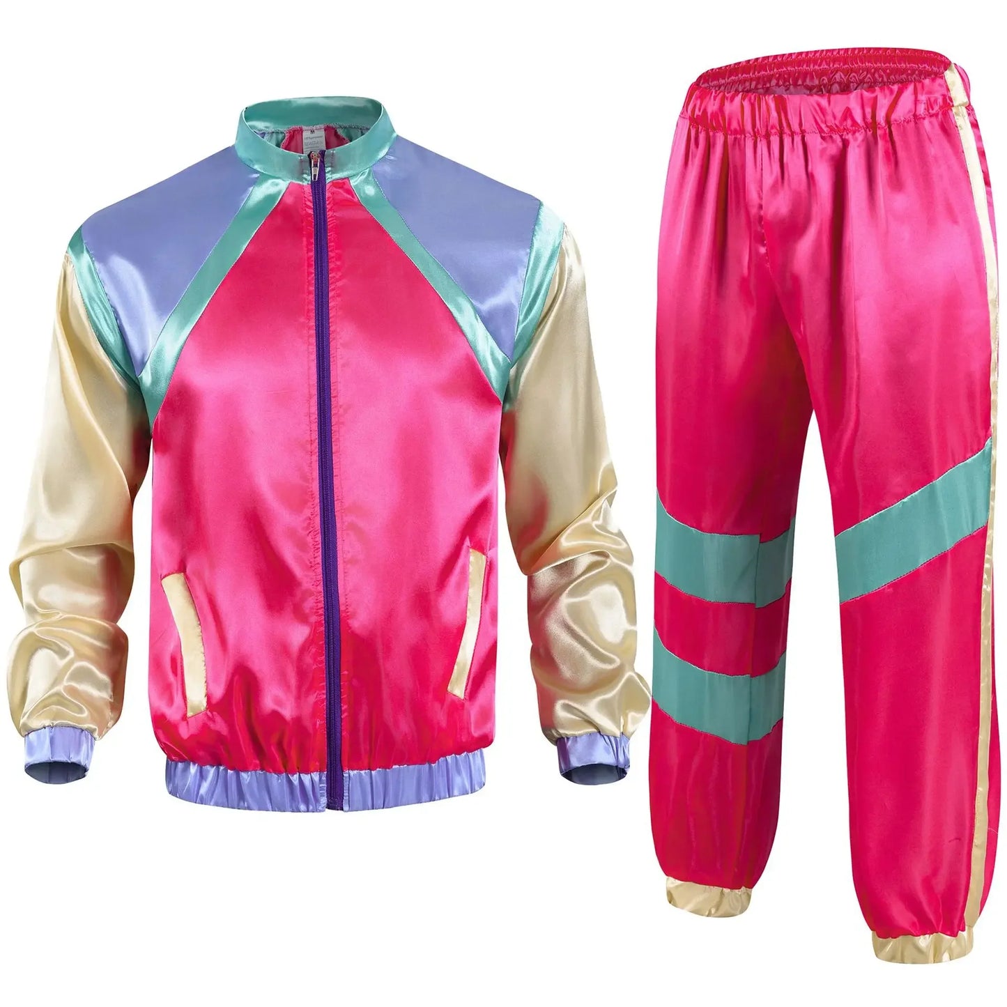 Men's 80s Tracksuit Vintage Hip Hop Windbreaker 80s Disco Tracksuit 90s Shell Suit outfits