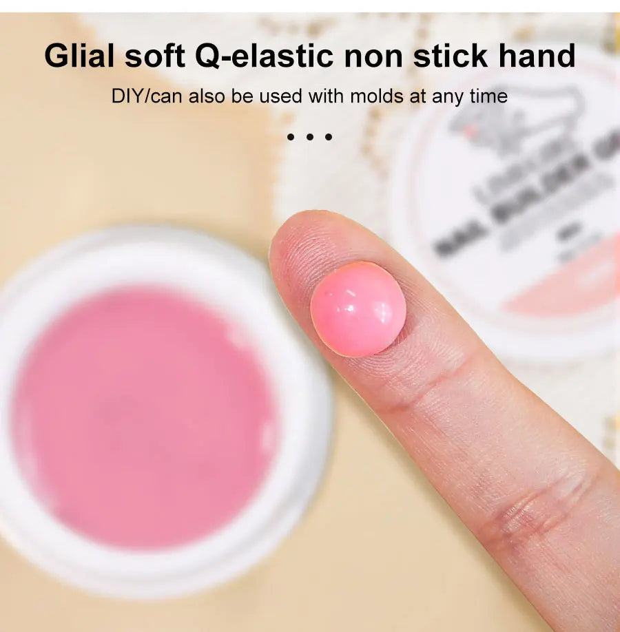LIMEGIRL 15g Solid Nail Extension Gel Non Stick Hand Phototherapy UV Gel Quick Building Gel Nails Tips Nail Art Prolong Nail Gel