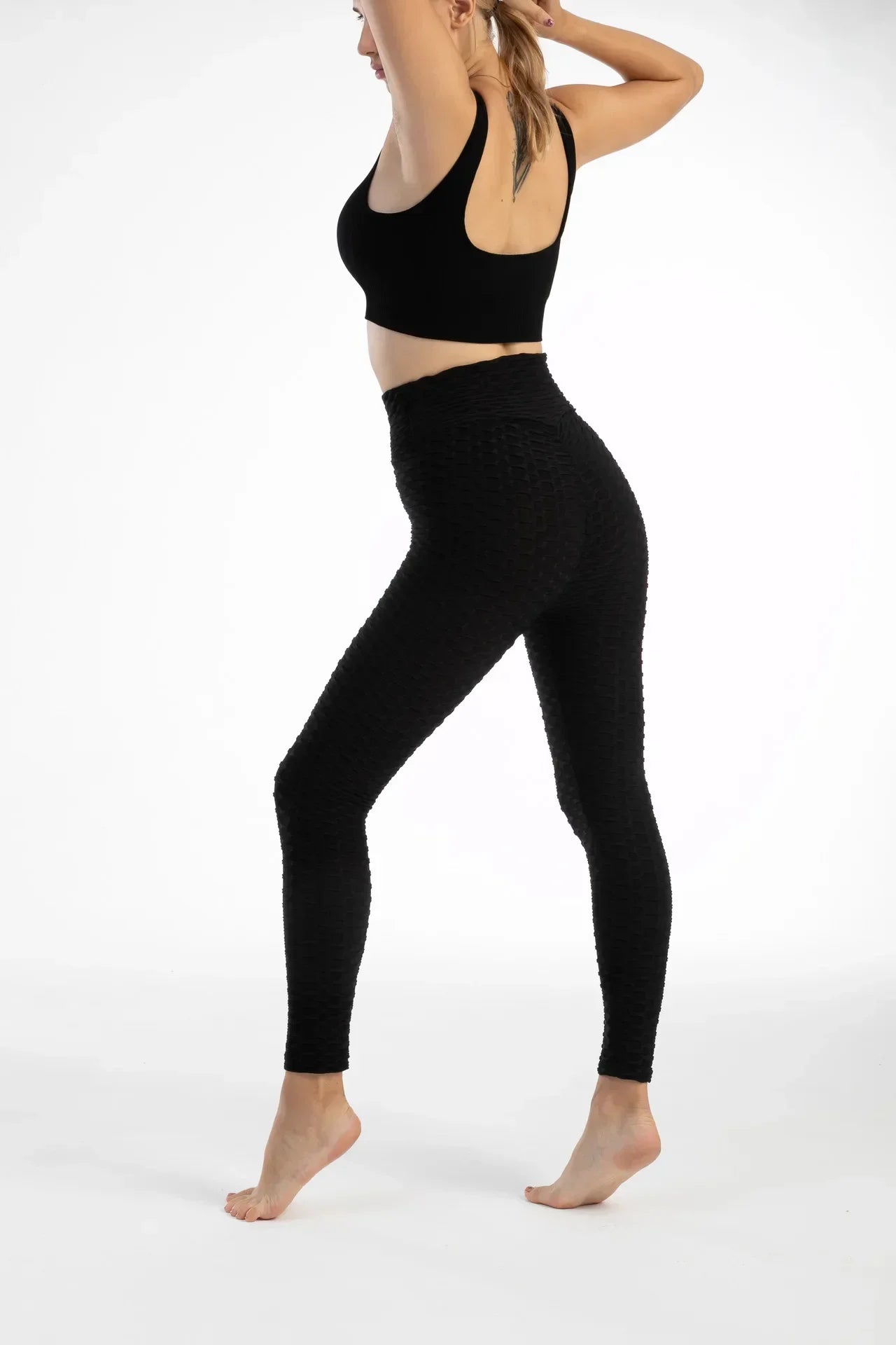 Women High Waist Bubble Leggings Seamless Yoga Leggings High Elastic Hip Liftting Gym Trainning Running Slim Fashion Pants