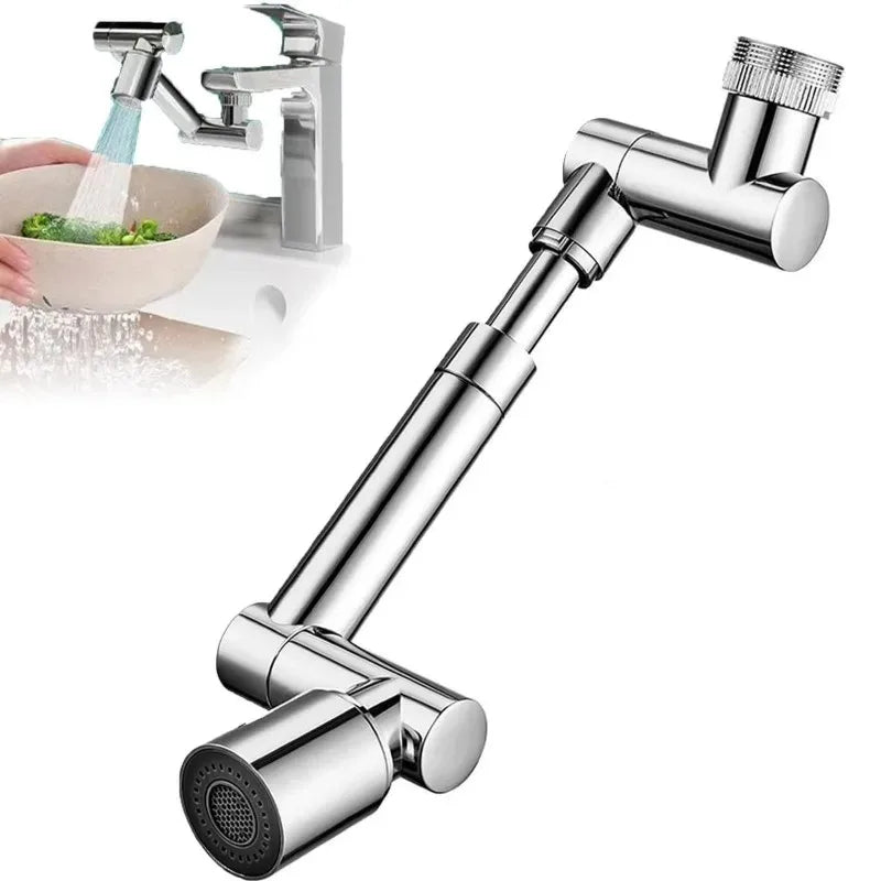 Retractable Universal 1440 °Swivel Robotic Arm Swivel Extension Faucet Aerator Kitchen Sink Faucet Extender 2 Water Flow Mode