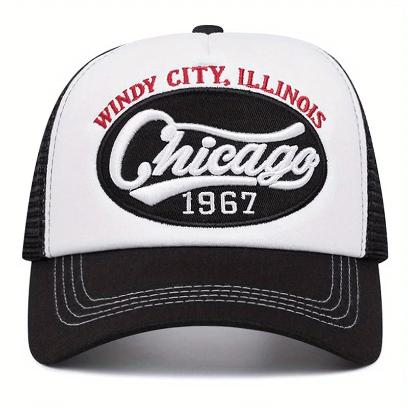 1967 letter embroidered baseball cap breathable mesh truck driver cap