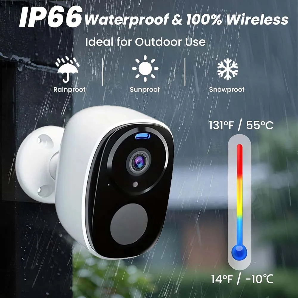 4G Security Cameras Wireless Outdoor 2K Rechargeable Battery Camera Home Surveillance No WiFi Needed PIR IP65 Work With O-kam Pr