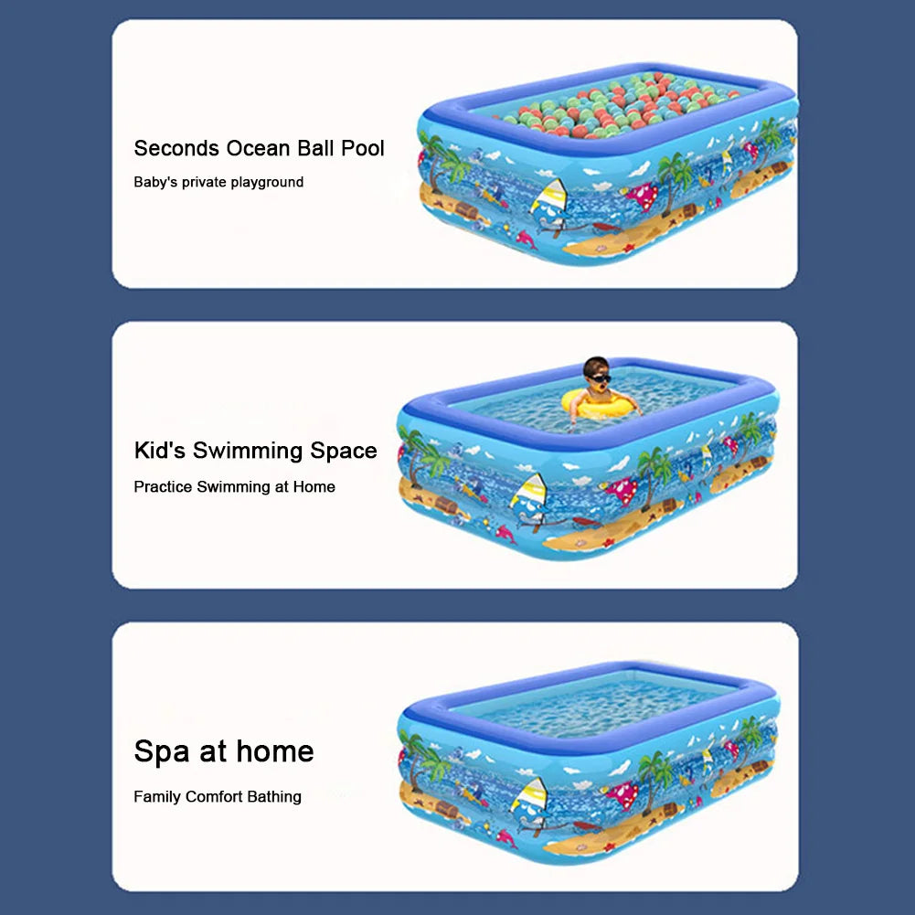Inflatable Swimming Pool Indoor Outdoor PVC Swimming Pool Cartoon Thickening Swimming Pool for Toddler Kids Pool