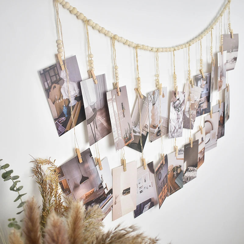 【xxx】Display Wall Hanging Decor Boho Home Decoration Wooden Beads Macrame Tapestry For Wall Hanging Room Decors Aesthetic Gift
