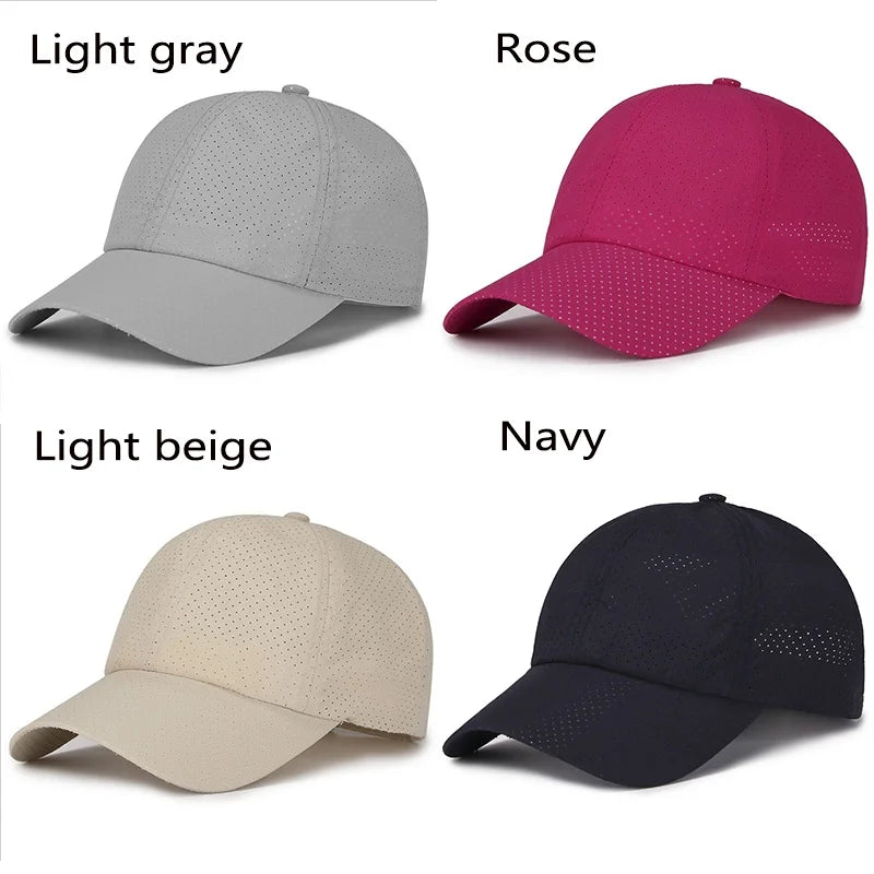 2023 New Summer Men Women Snapback Quick Dry Mesh Baseball Cap Sun Hat Bone Breathable Hats Adjustable outdoor hat