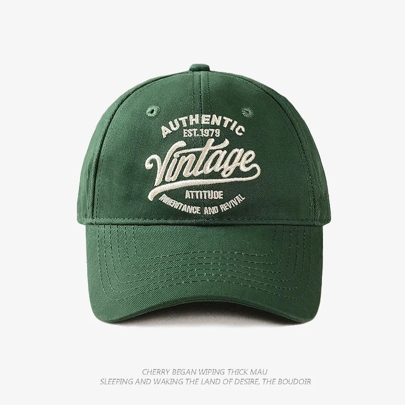 Korean Vintage Embroidered Baseball Caps Women Summer Outdoor Sunscreen Soft Top Hat Showing Face Small Casual Men's Hats