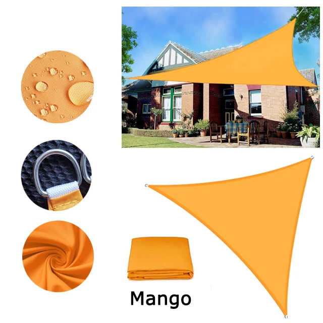 5x5x5/2x2x2M Waterproof Sun Shelter Triangle Sunshade Protection Outdoor Canopy Garden Patio Pool Shade Sail Awning Shade Cloth