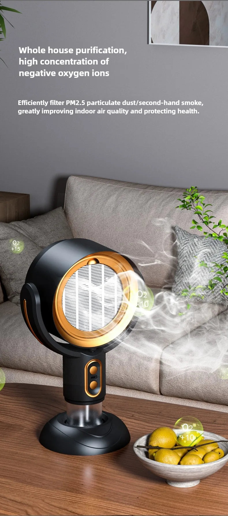 Small desktop range hood, portable charging, deodorization, air filtration, smoking machine, barbecue, hotpot companion.