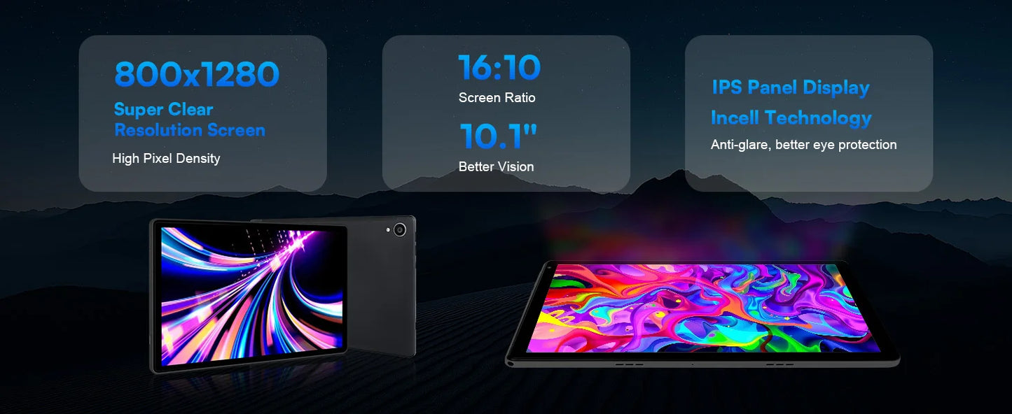 URAO 10 Inch Tablet Android 15 8-Core Tablets 24GB+128GB 1TB Expansion WiFi 6 5MP+8MP Stylus Keyboard Mouse Headphone PC PAD Set