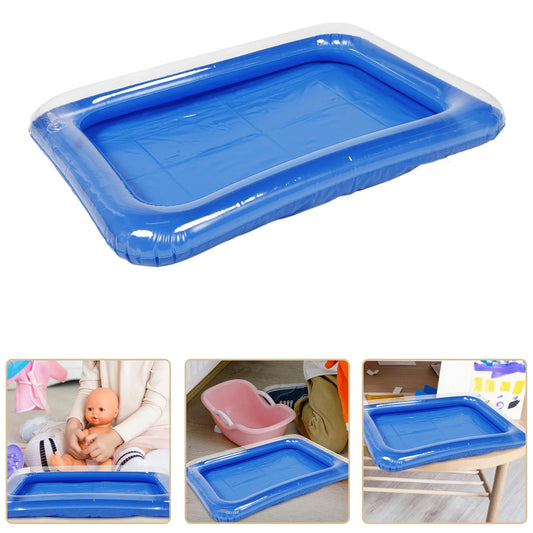 Inflatable Swimming Pool For Dolls Toys Kids Playset Sand Tray Water Tray Rectangular Pool Pvc Material Summer Child Accessories