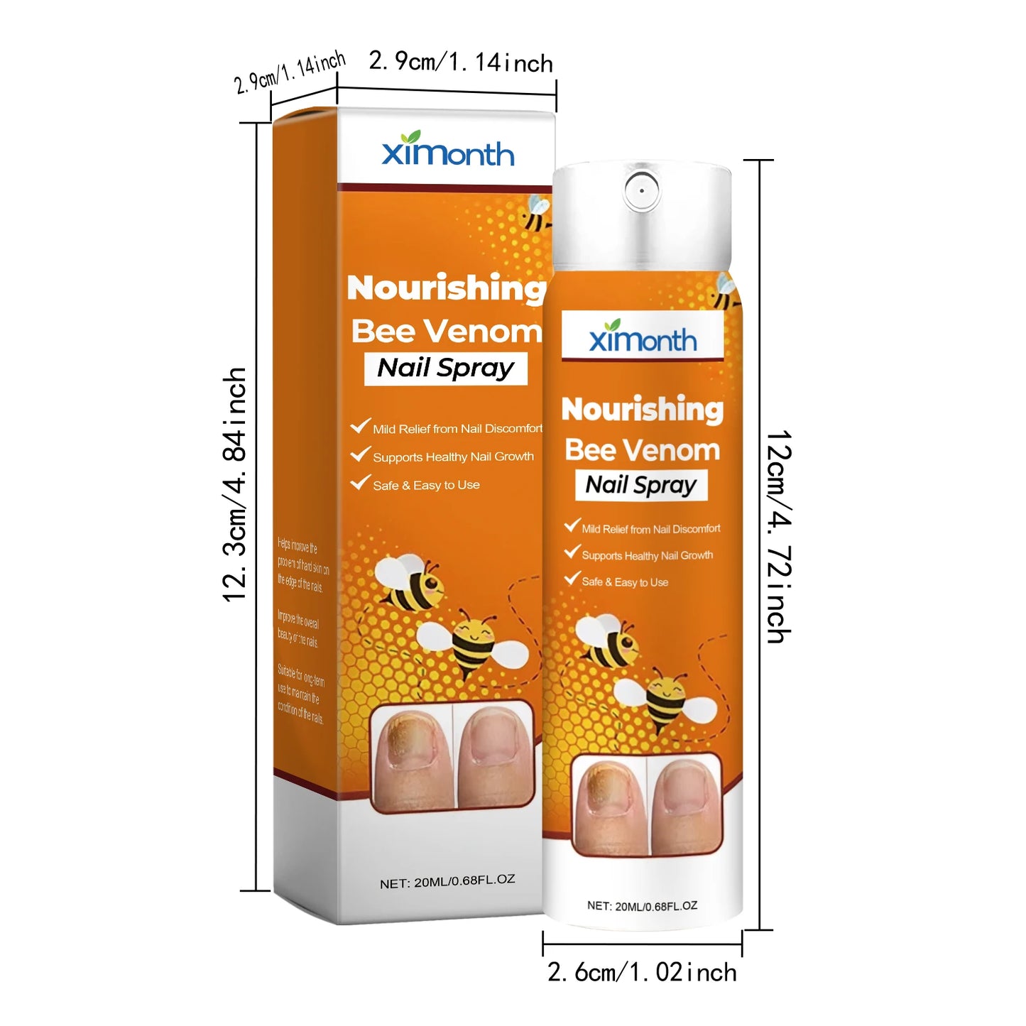 Nail Nourishing Spray Gentle Care for Hands and Feet, Strengthens Nails, Moisturizes, and Softens Cuticles