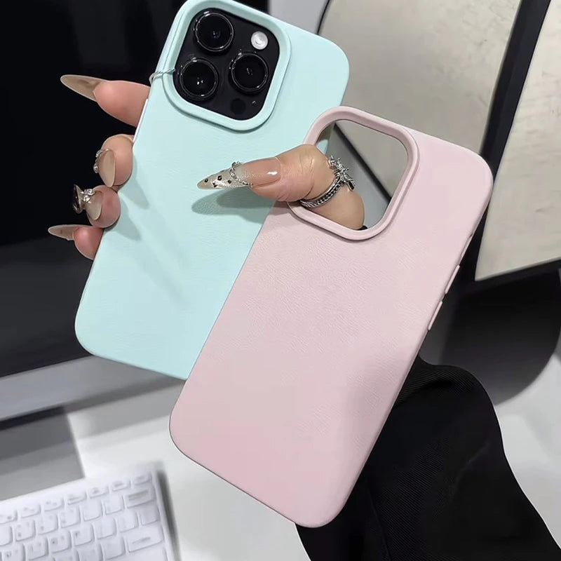 Candy Color Lichee Pattern Soft Phone Case For iPhone 17 Pro Max 11 12 13 14 15 16 Pro Max 17 Air 16E X XS XR Shockproof Cover