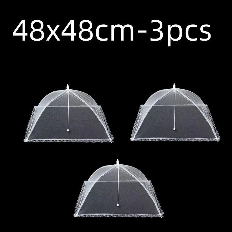 Kitchen Food Cover Foldable Anti Fly Mosquito Mesh Cover Picnic Dinner Table Umbrella Style Tent Cover Kitchen Gadgets