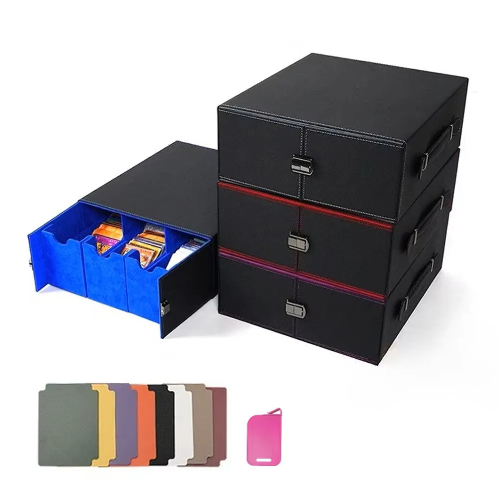 Storage Box For 1800+ Trading Cards PU Leather Commander Card Deck Case Magnetic Closure Card Holder Fits for Magic Game Cards