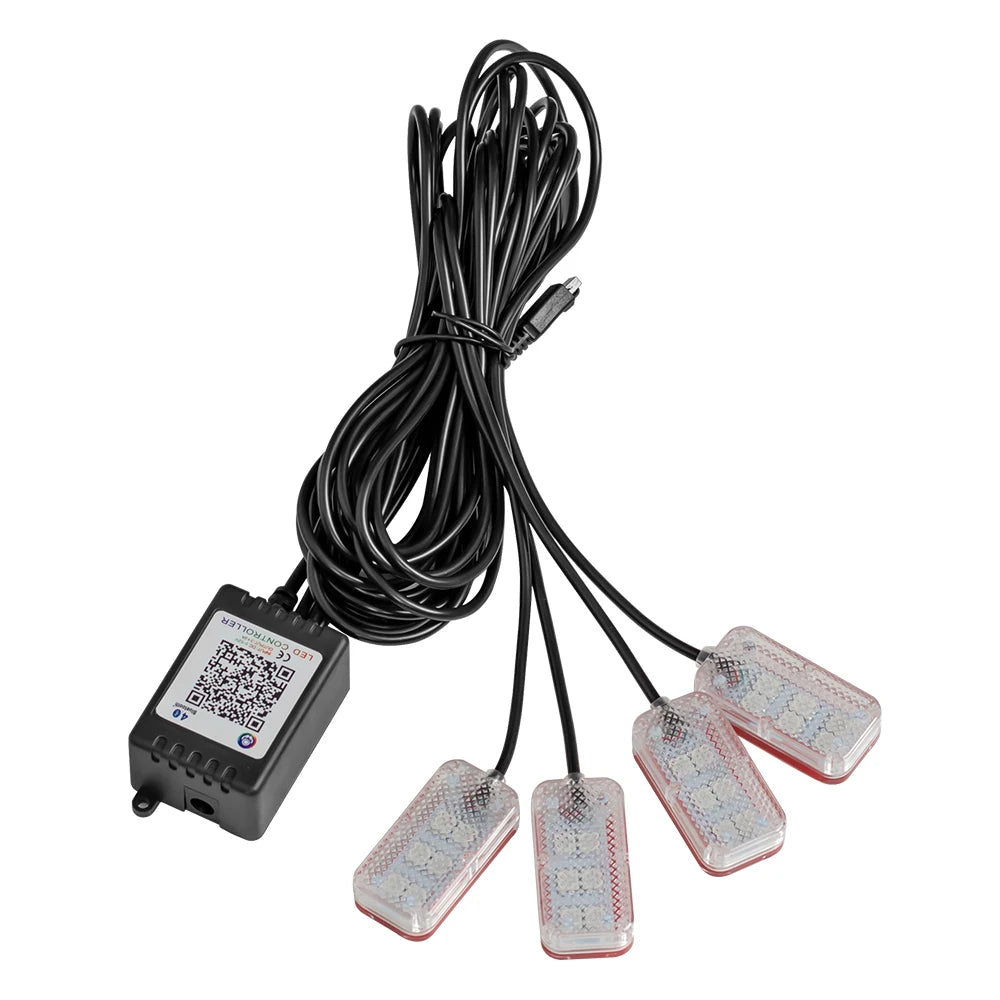 Car Interior Ambient Light RGB Foot Strip Lighting Kit Accessories Backlight Remote App Music Control Auto RGB Decorative Lamp