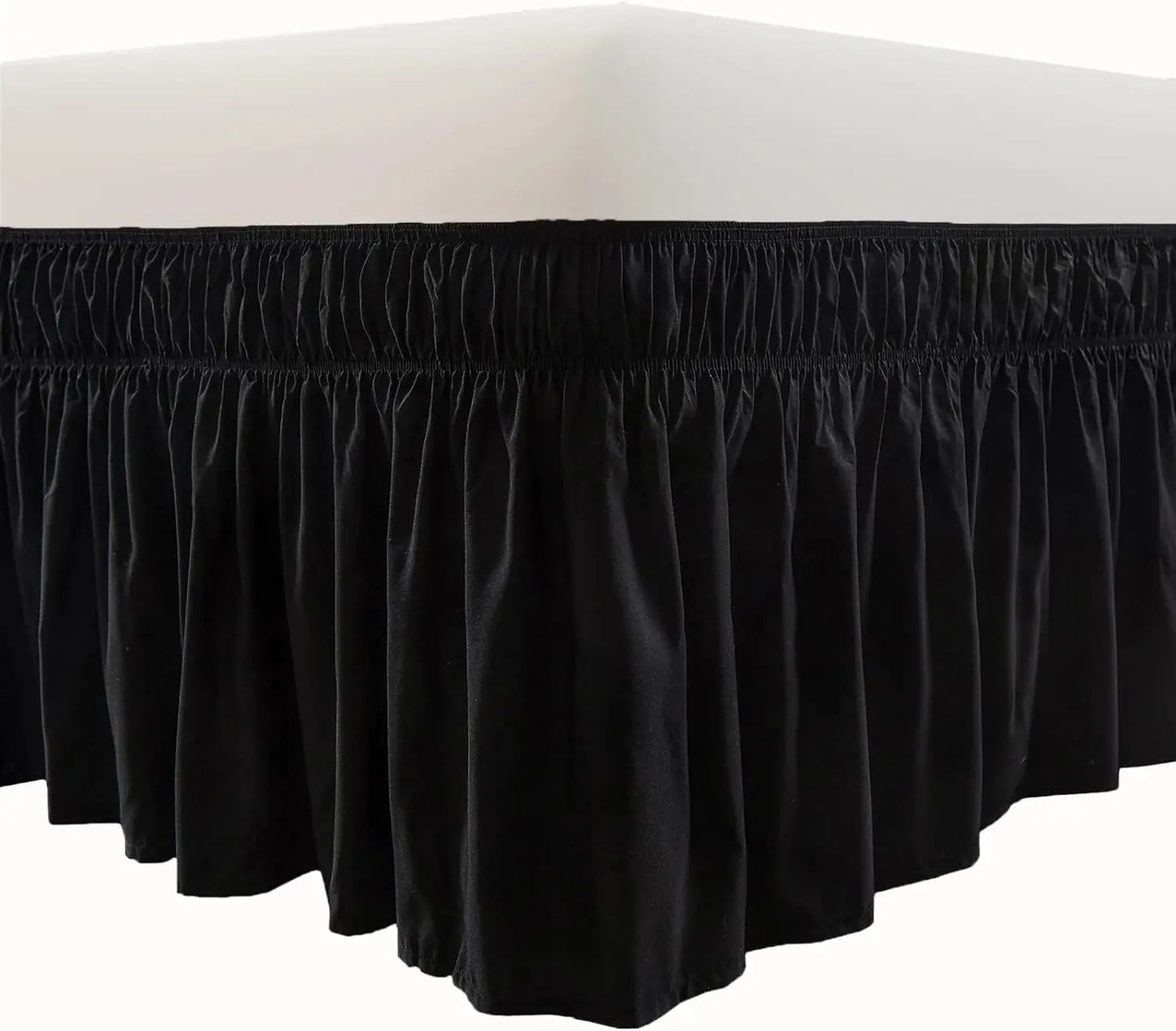 Bedding Bed Skirt  Drop Length - White,Black,Gery, Ruffled Dorm Room Bed Skirts, Easy Care, Wrinkle Free ,Microfiber Bed Skirt