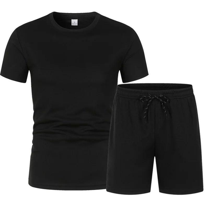 Summer Quick Drying Men's Sets Fashion tracksuits Casual Breathable Short Sleeve 2D Printed Sports T-shirt+Shorts Basketball Set