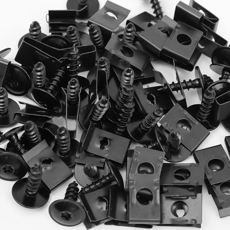 Car Self-tapping Screw Fasteners Auto Metal U-shaped Spacers Self-Tapping Screws Kit Car Motorcycle Modification Accessories