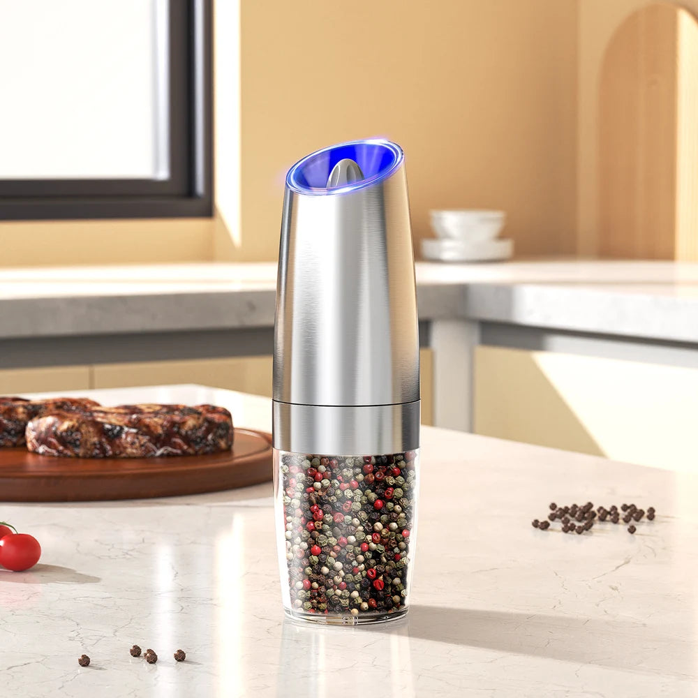 Electric Automatic Salt and Pepper Grinder Set Gravity-sensing Grindering Set Spice Mill Adjustable Spices Grinder Kitchen Tools