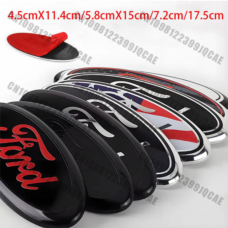For Ford Focus Fiesta Ranger Mondeo Mustang Car Badge Front Grille Rear Trunk Hood Lid Logo Decor Cover Emblem Auto Accessories