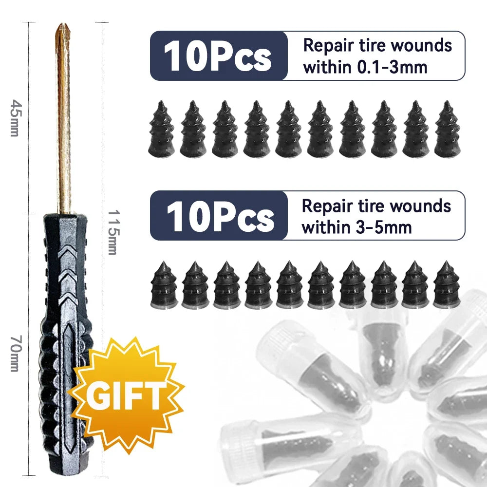 Car Motorcycle Vacuum Tyre Repair Nails 10-60pcs Truck Scooter Bike Tire Puncture Repair Tools Rubber Metal Nails Accessories
