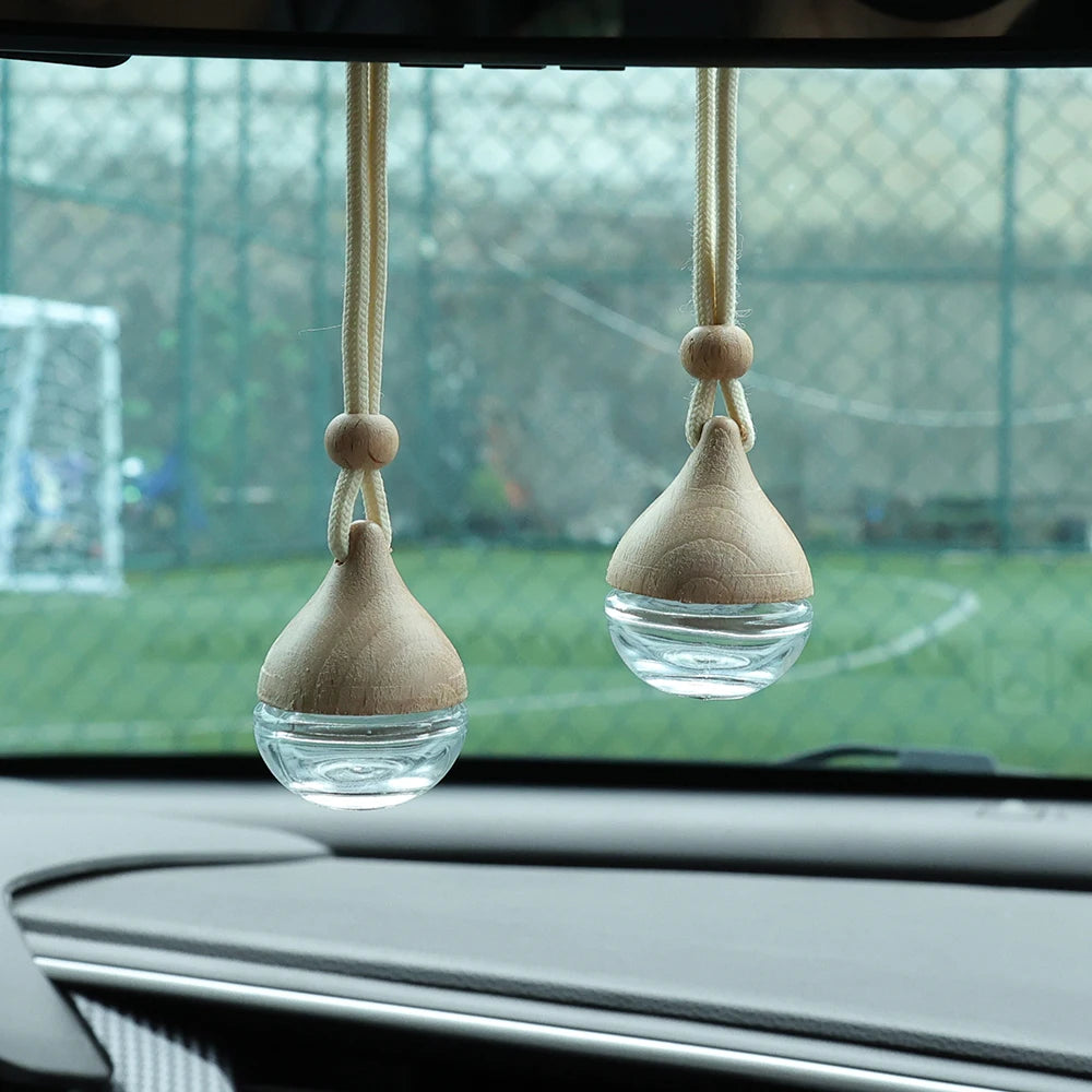 Round Car Perfume Bottle Ornament Aromatherapy Essential Oil Bottle Hanging Auto Air Freshener Car Decoration Interior for Home