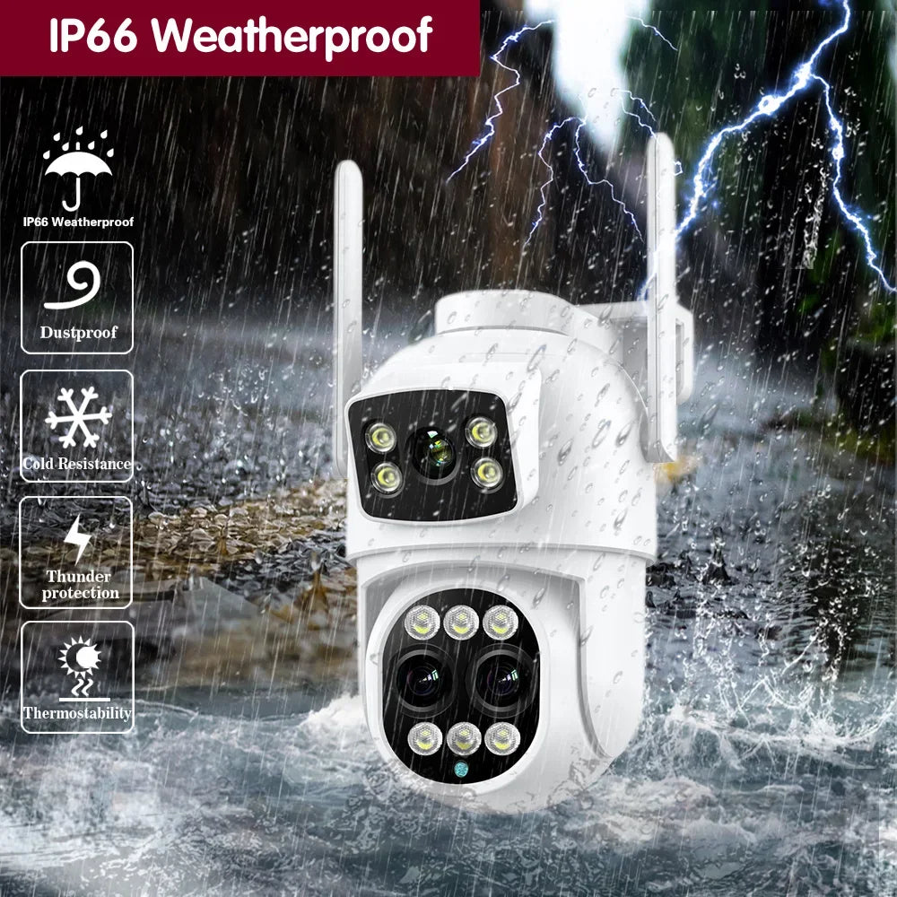ICSEE Smart WIFI Security Camera 12MP 8K Three Lens 8X Zoom Outdoor HD Video Surveillance IP Cameras IPTV CCTV PTZ Auto Tracking