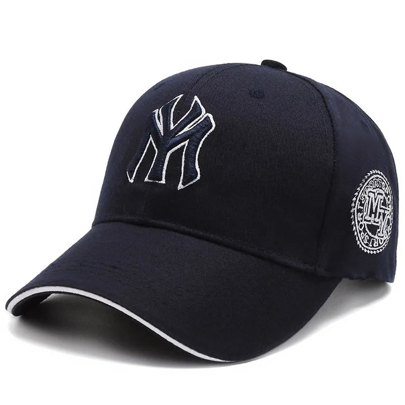 Four Seasons HatsMen Trendy Black Retro brooklyn Letter Embroidery Baseball Cotton Adjustable Casual Hat Hip Hop Sun Hats
