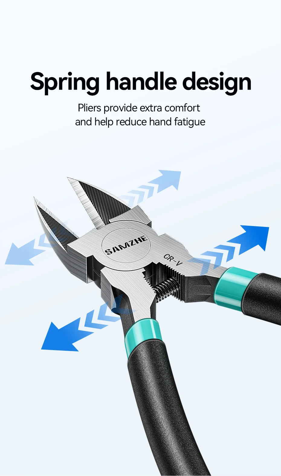 SAMZHE Pliers Multi Functional Tools Electrical Wire Cable Cutters Cutting Side Snips Flush Stainless Steel Nipper Hand Tools