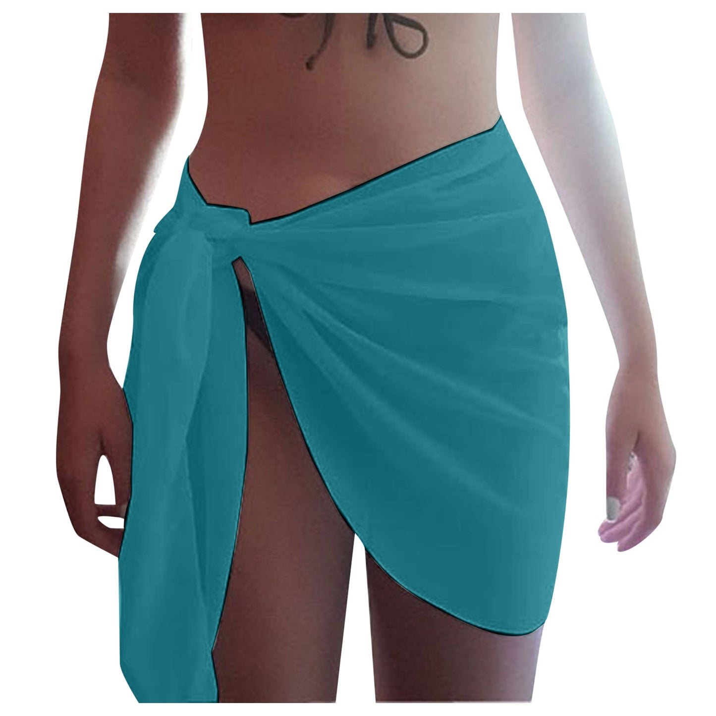 Women Cover Up Skirt Solid Color Swimsuit Female Side Knot Cover-Ups Summer Beach Dress Swimwear Bikini Cover Up пляжная одежда