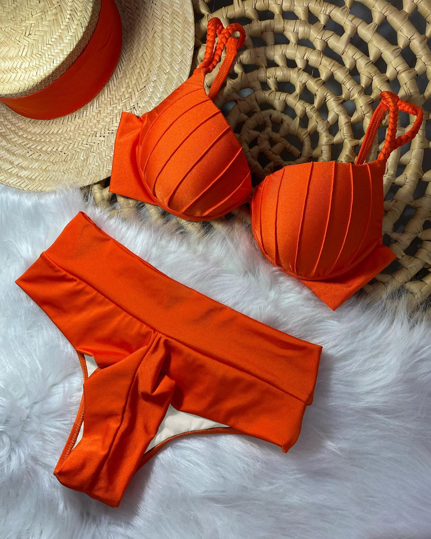 Cheap Push Up Bikinis Women Swimsuits  Solid Padded Women Swimwear Vintage Female Swimsuit High Waist Biquini Bathing Suit