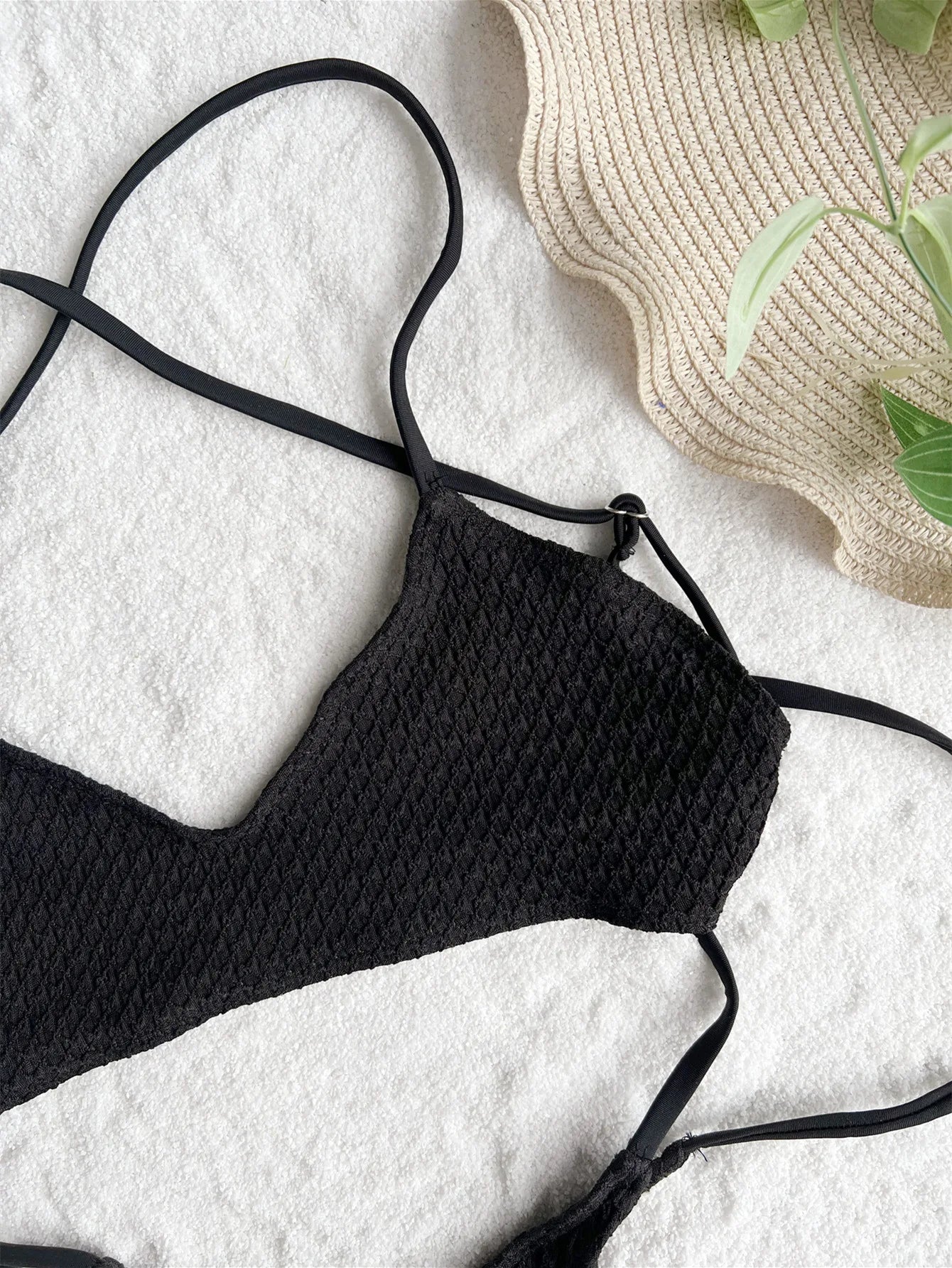 Sexy hollow tie swimsuit One Piece bikinis Swimwear halter high waist backless lace up bathing suit beach outfits bodysuits