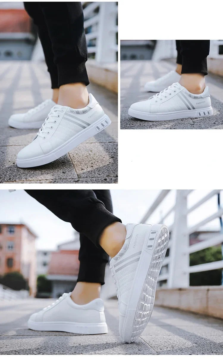 Summer Men Sneakers Casual Vulcanized Shoes Lightweight Breathable Flat White Luxury Shoes for Men Tenis Shoes Tênis Masculino