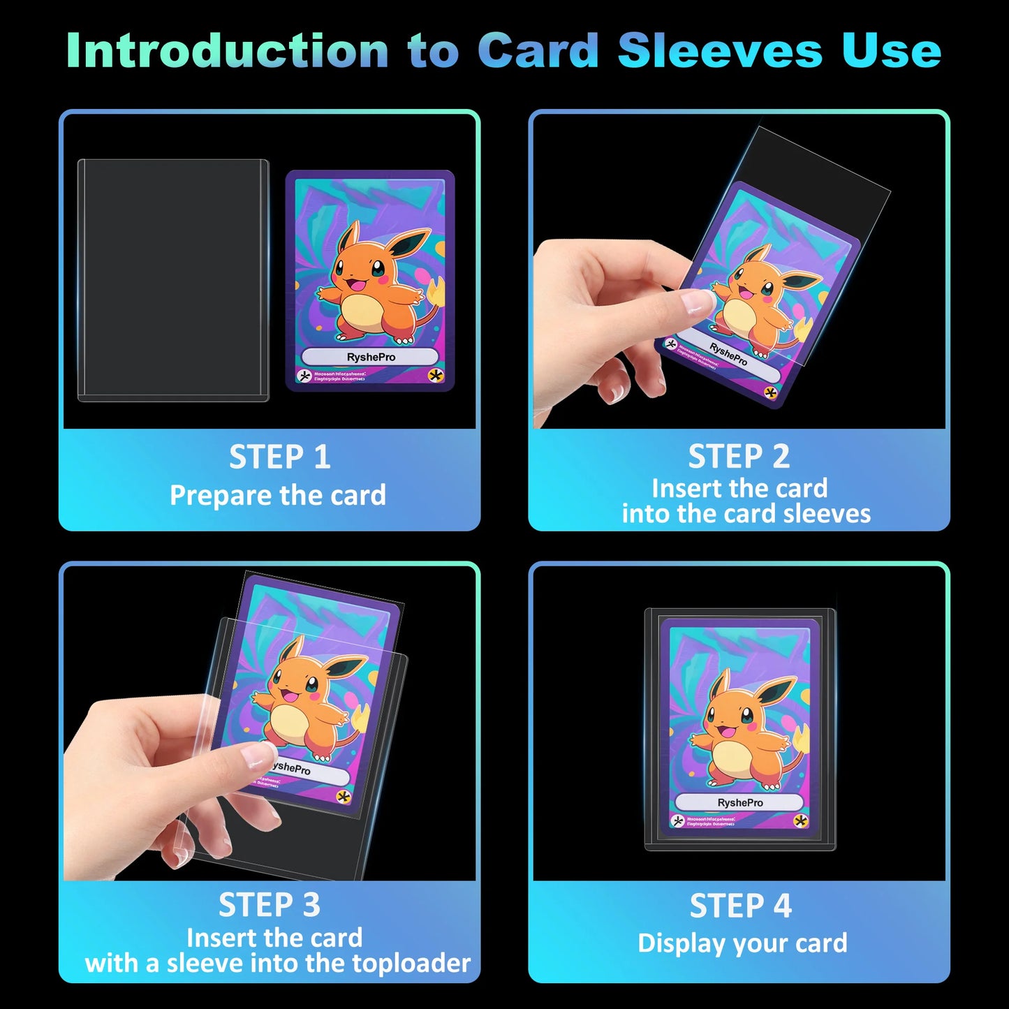 Trading Card TopLoaders 3"X4" Hard Plastic Protectors 100% UV Protection 100 Top Loaders + 100 Inner Card Sleeves + 1 PP Box