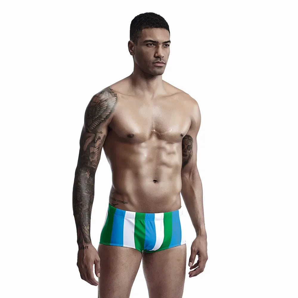 New boxer swimming trunks, color matching men's swimsuit, Quanzhou nylon swimming trunks 90807
