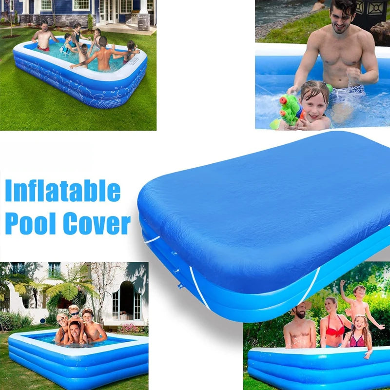Rectangular Pool Cover Dustproof Square for Garden Outdoor Paddling Family Ten Foot Pools Protector Inflatable Pool Cover