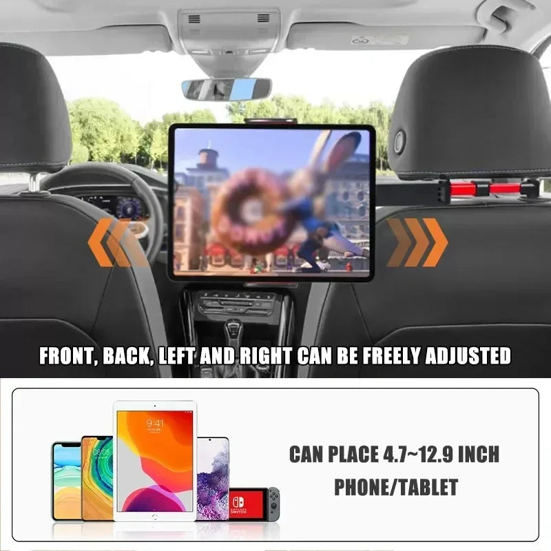 Car Tablet Holder, Headrest Tablet Mount Headrest Stand Cradle Compatible With Devices For IPad Air Mini, Other 4.7-12.9" Cell