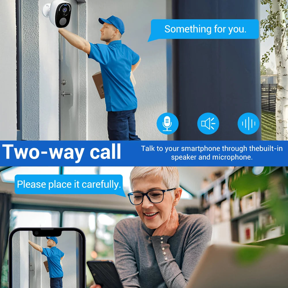 4G Security Cameras Wireless Outdoor 2K Rechargeable Battery Camera Home Surveillance No WiFi Needed PIR IP65 Work With O-kam Pr