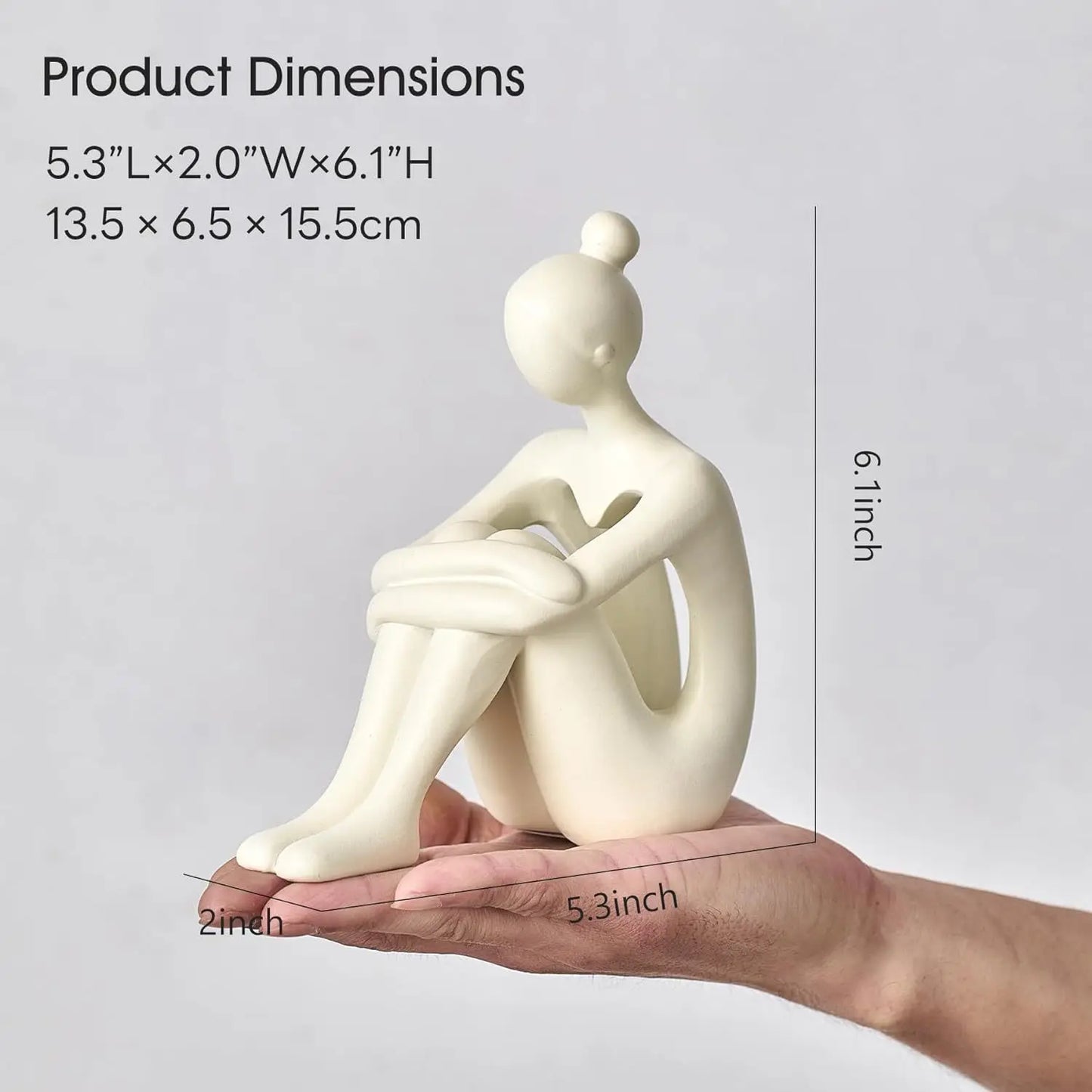Resin Bookshelf Decoration Abstract Reading Woman Thinker Statue Ornaments Creative Art Design Home Office Bookshelf Decoration